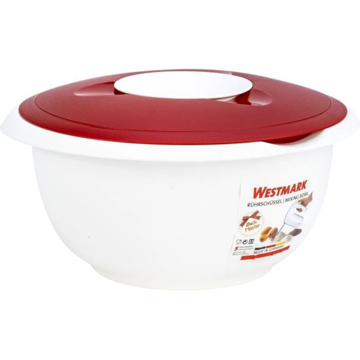 Rührschüssel mit Spritzschutz, rot, 25x24x14cm, 2.5 lt in Rot präsentiert im Onlineshop von KAQTU Design AG. Schüssel ist von Westmark