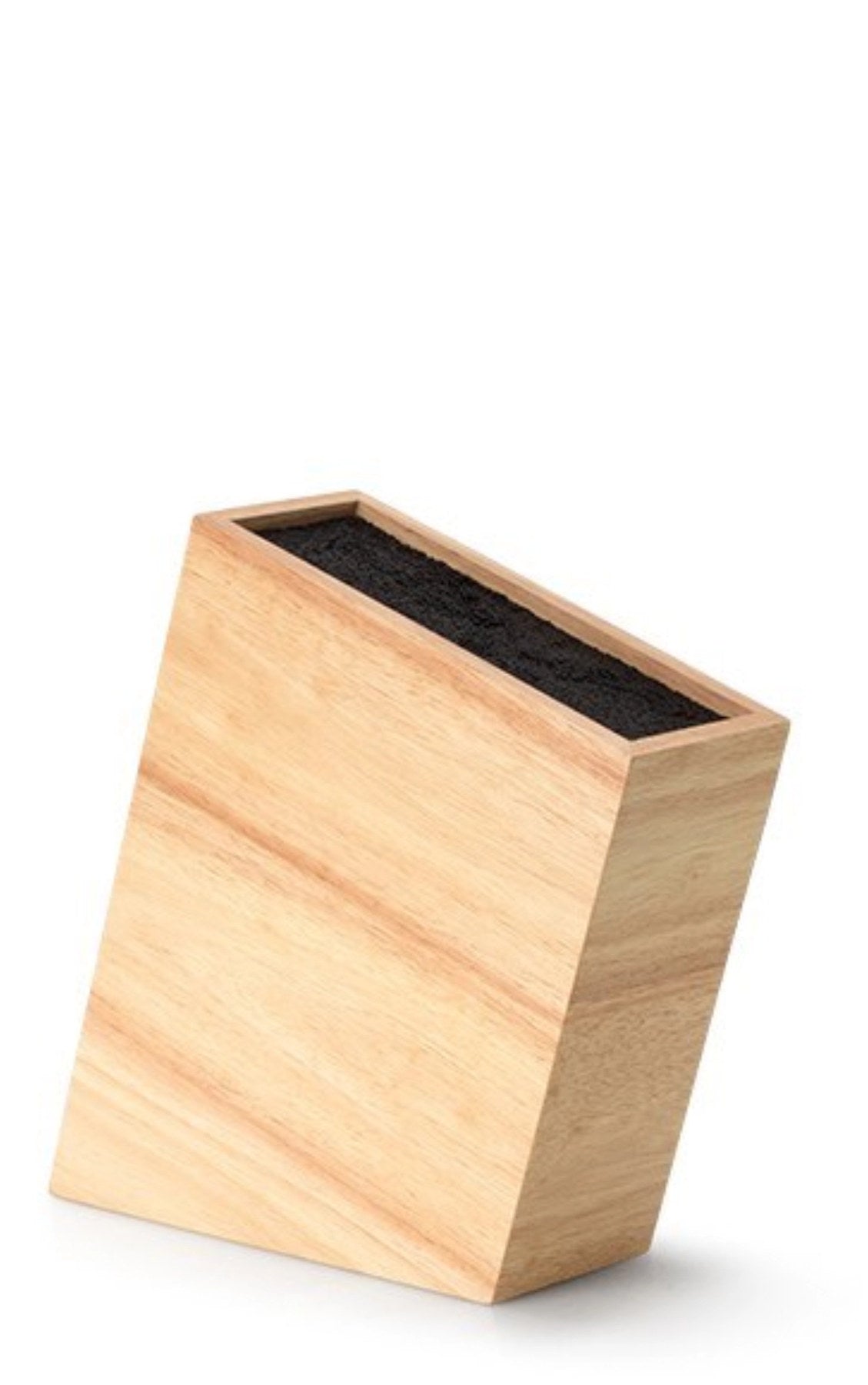 Gummibaum Messerblock schräg, m. flex. Einsatz, 29x9x22 cm in Braun präsentiert im Onlineshop von KAQTU Design AG. Messerblock ist von Continenta
