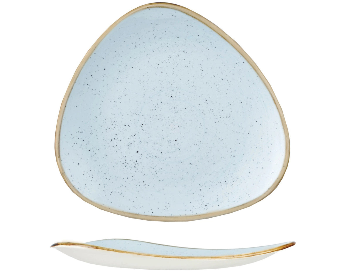 Stonecast Duck Egg Blue Triangel Teller flach 31.1cm in Blau präsentiert im Onlineshop von KAQTU Design AG. Teller ist von Churchill