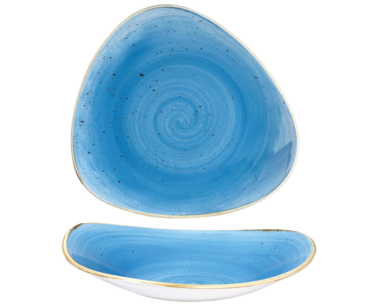 Stonecast Cornflower Blue Triangel Teller tief 23.5cm in Blau präsentiert im Onlineshop von KAQTU Design AG. Teller ist von Churchill