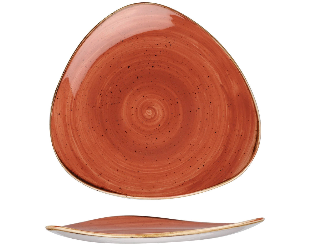 Stonecast Spiced Orange Triangel Teller flach 31.1cm in Orange präsentiert im Onlineshop von KAQTU Design AG. Teller ist von Churchill