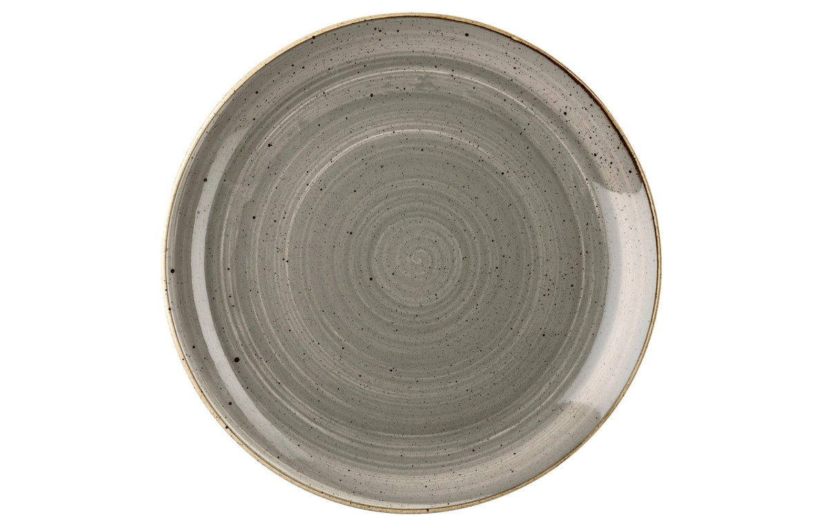 Stonecast Peppercorn Grey Coupe Teller flach 21.7cm in Silber präsentiert im Onlineshop von KAQTU Design AG. Teller ist von Churchill