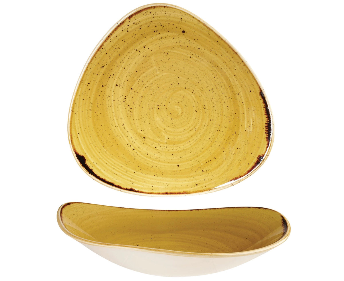Stonecast Mustard Yellow Triangel Teller tief 23.5cm in Gelb präsentiert im Onlineshop von KAQTU Design AG. Teller ist von Churchill