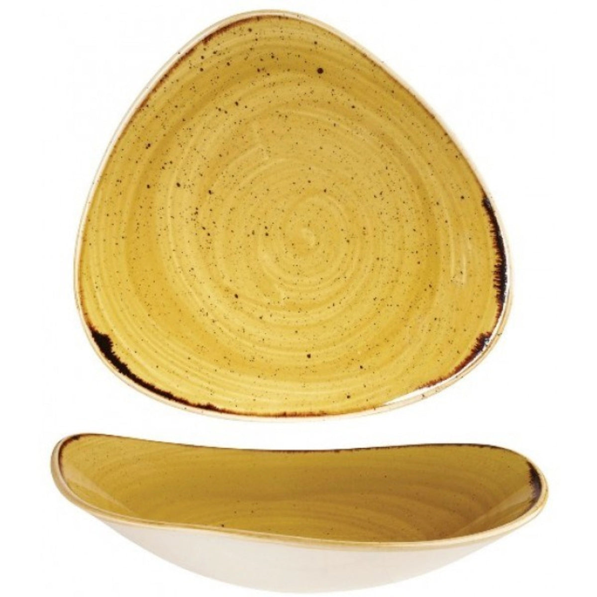 Stonecast Mustard Yellow Triangel Schüssel 15.3cm in Gelb präsentiert im Onlineshop von KAQTU Design AG. Teller ist von Churchill