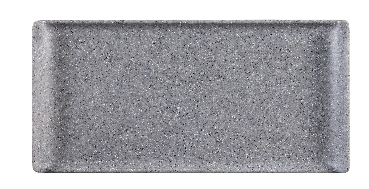 Alchemy Melamin Granite Grey Tablett 30x14.5cm in Silber präsentiert im Onlineshop von KAQTU Design AG. Teller ist von Churchill
