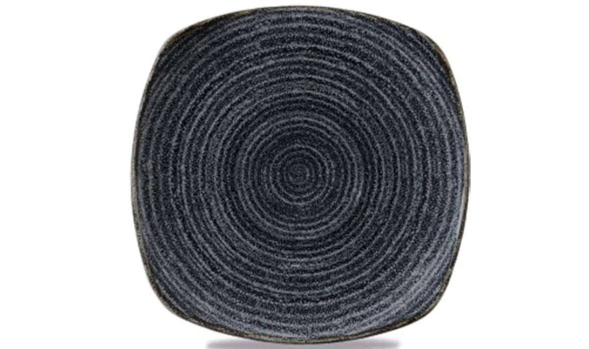 S.P. Homespun Charcoal Black Teller flach quadratisch 25.5cm in Schwarz präsentiert im Onlineshop von KAQTU Design AG. Teller ist von Churchill