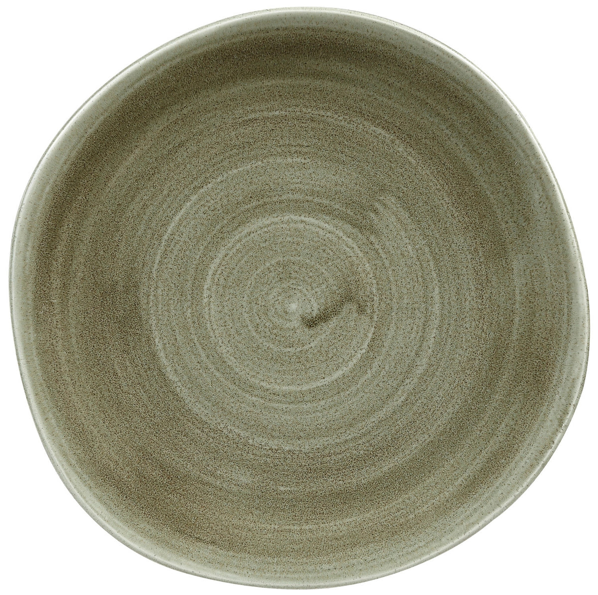 Stonecast Patina Burnished Green Organic Teller flach 26.4cm in Grün präsentiert im Onlineshop von KAQTU Design AG. Teller ist von Churchill