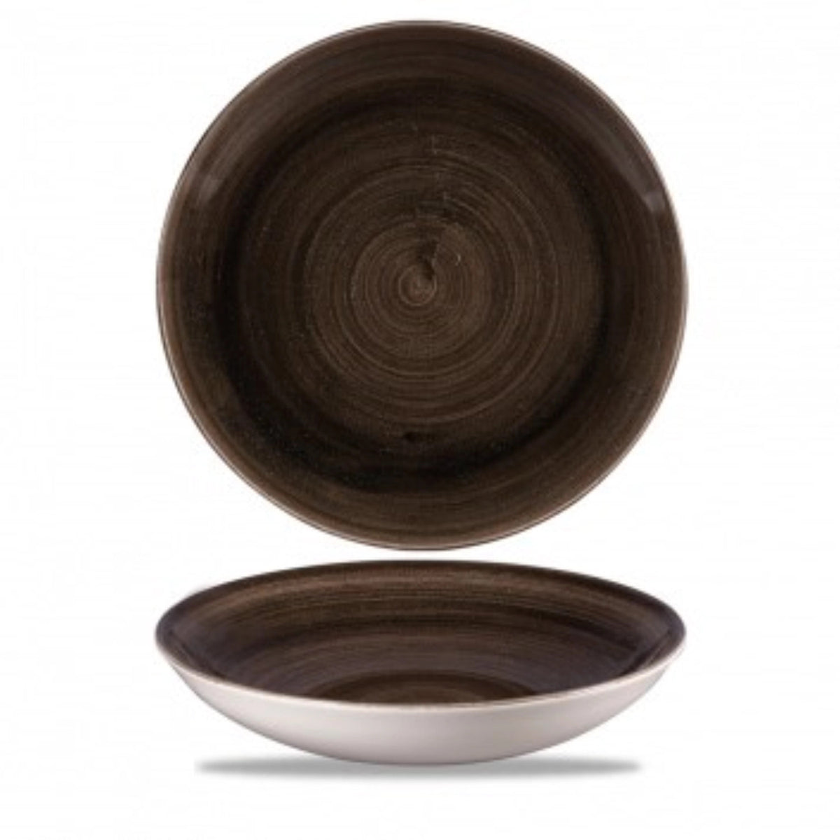 Stonecast Patina Iron Black Coupe Teller tief 24.8cm in Schwarz präsentiert im Onlineshop von KAQTU Design AG. Teller ist von Churchill