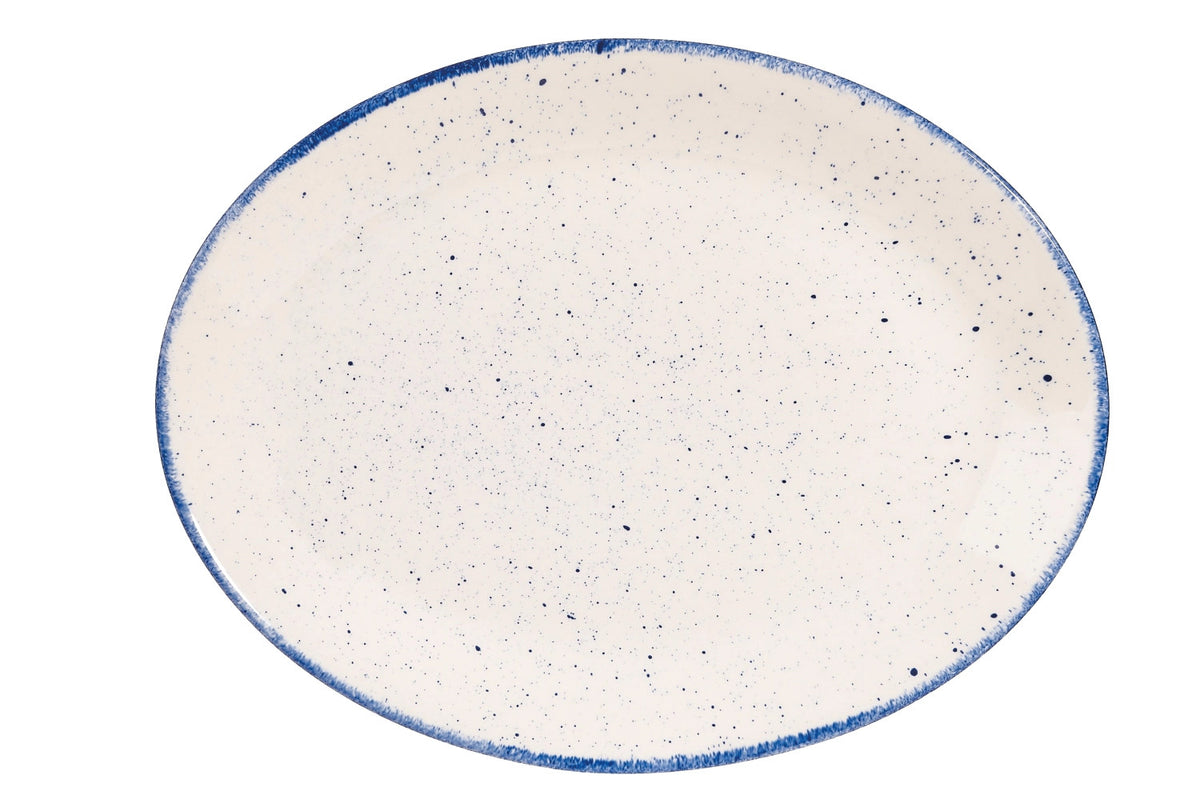 Stonecast Hints Indigo Blue Teller oval 30.5cm in Blau präsentiert im Onlineshop von KAQTU Design AG. Teller ist von Churchill