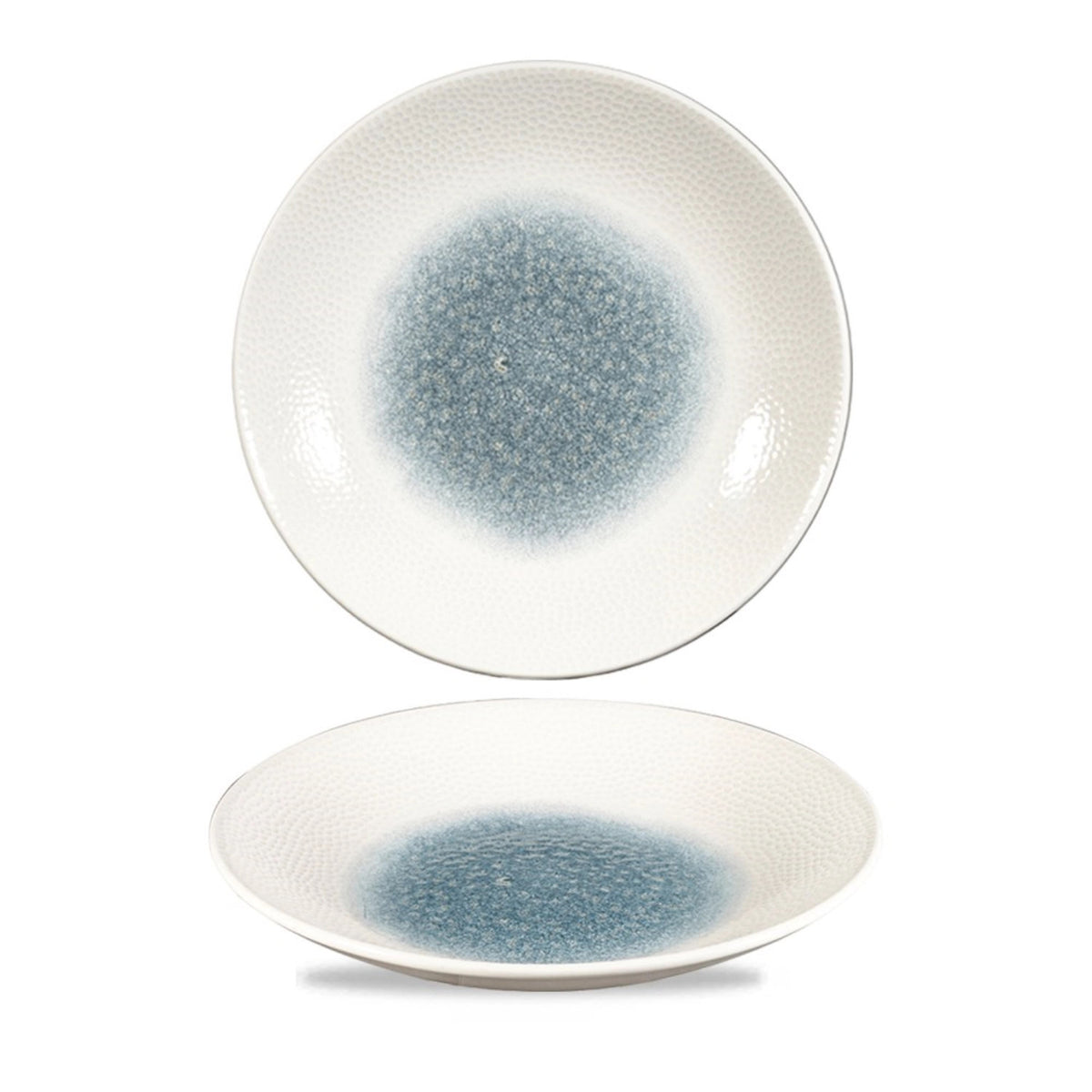 Isla Raku Topaz Blue Coupe Teller tief 25.5cm in Blau präsentiert im Onlineshop von KAQTU Design AG. Teller ist von Churchill