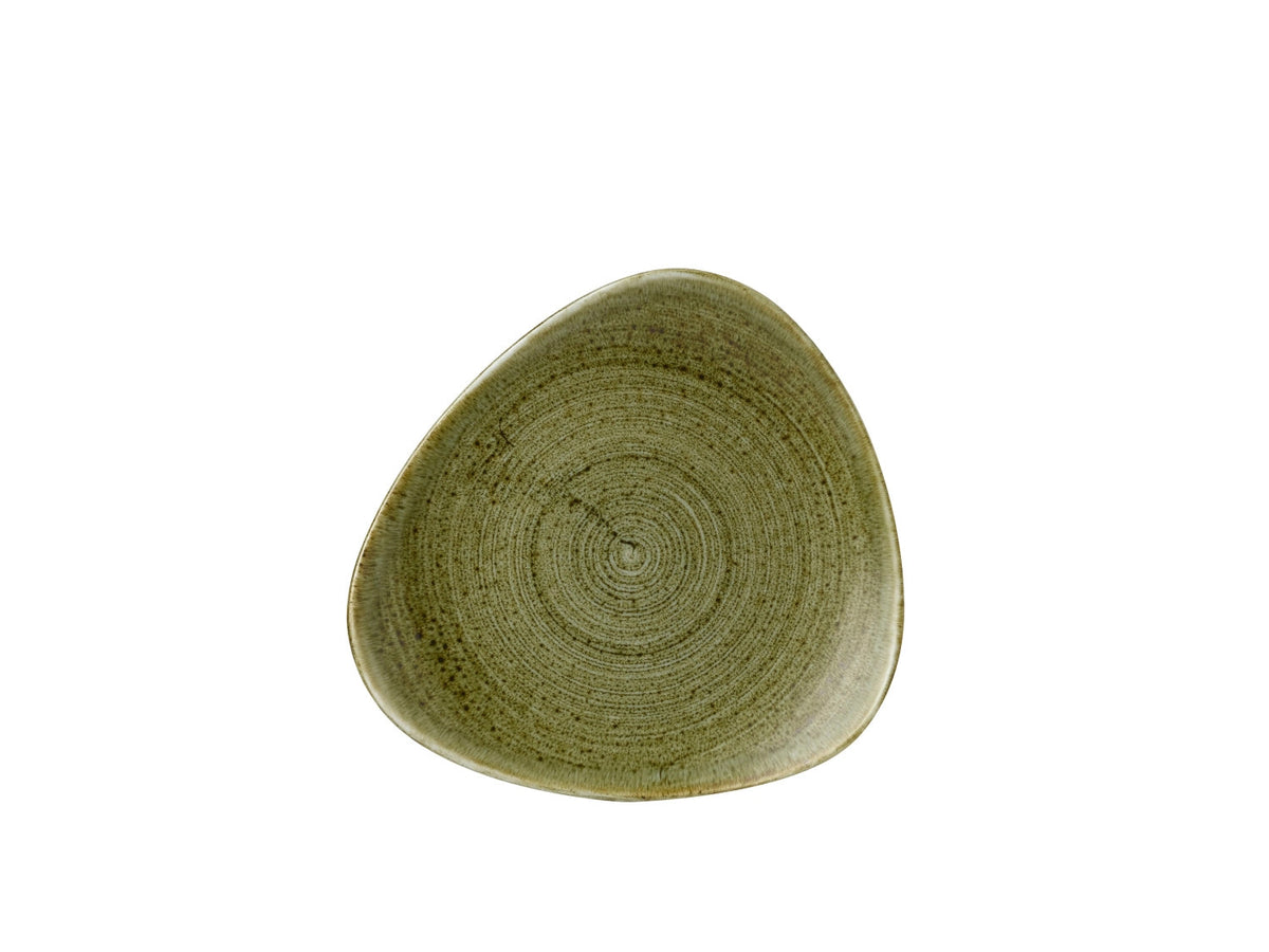 Stonecast Plume Olive Triangel Teller flach 22.9cm in Grün präsentiert im Onlineshop von KAQTU Design AG. Teller ist von Churchill
