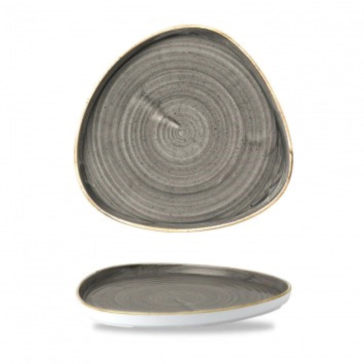 Stonecast Peppercorn Grey Triangel Teller 26cm H2cm in Grau präsentiert im Onlineshop von KAQTU Design AG. Teller ist von Churchill