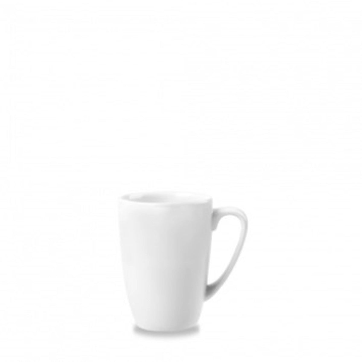 Weisser Becher aus Keramik/Porzellan von Churchill, Profile White, 34cl Volumen, H11cm x D10.6cm, mit definiertem Rand, schlichte Form