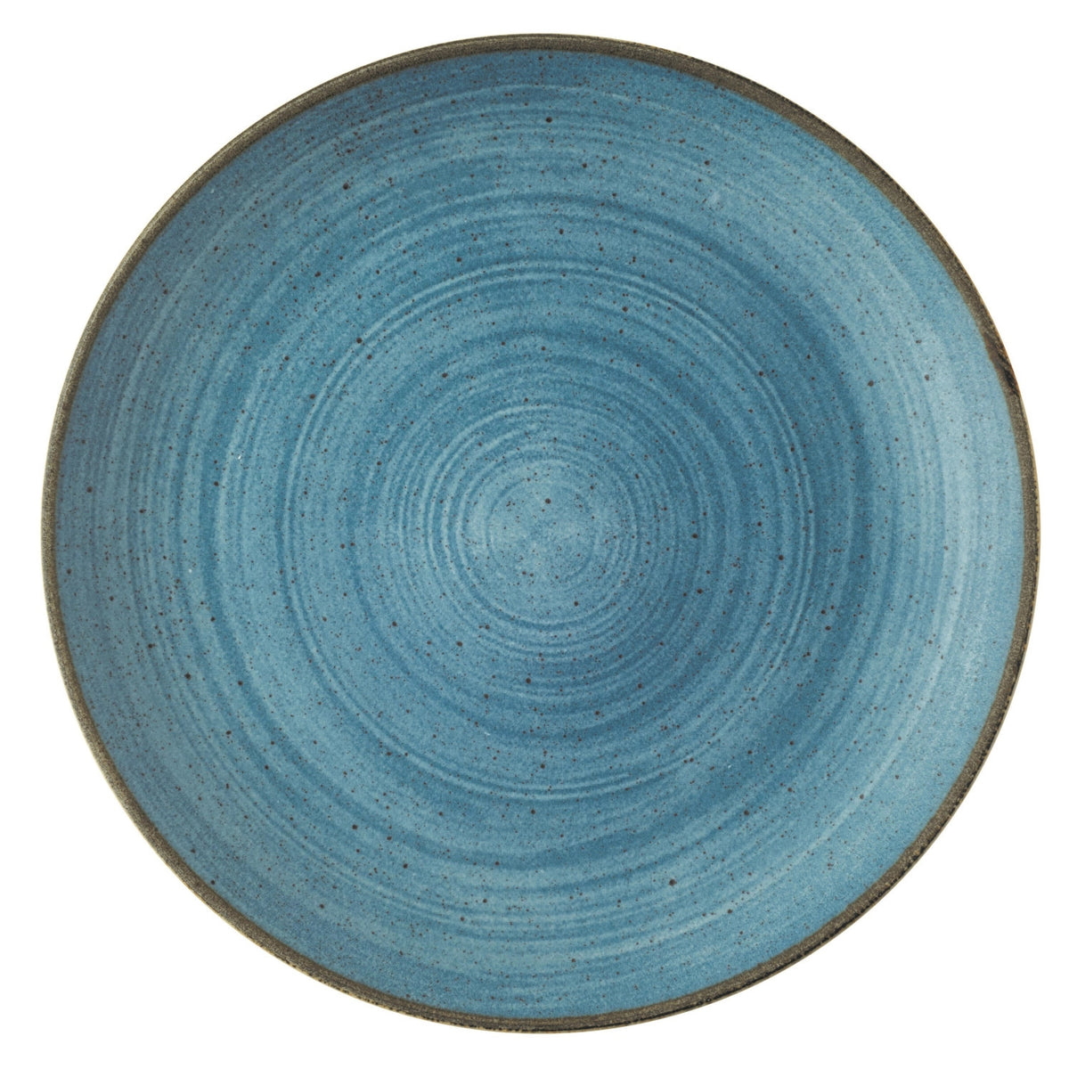 Stonecast Raw Blue Coupe Teller flach 26cm in Blau präsentiert im Onlineshop von KAQTU Design AG. Teller ist von Churchill