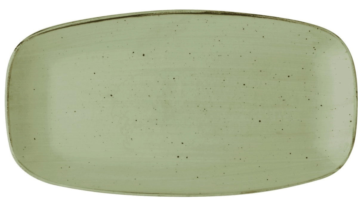 Stonecast Sage Green Chefs Oblong Platte 35.5x18.9cm in Grün präsentiert im Onlineshop von KAQTU Design AG. Platte ist von Churchill
