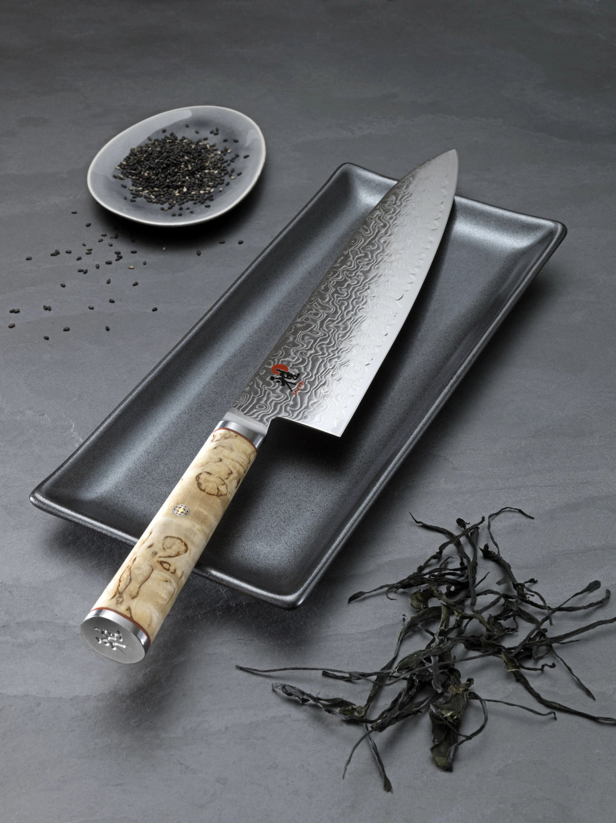 MIYABI 5000MCD GYUTOH, 240mm in Braun präsentiert im Onlineshop von KAQTU Design AG. Damastmesser ist von Miyabi