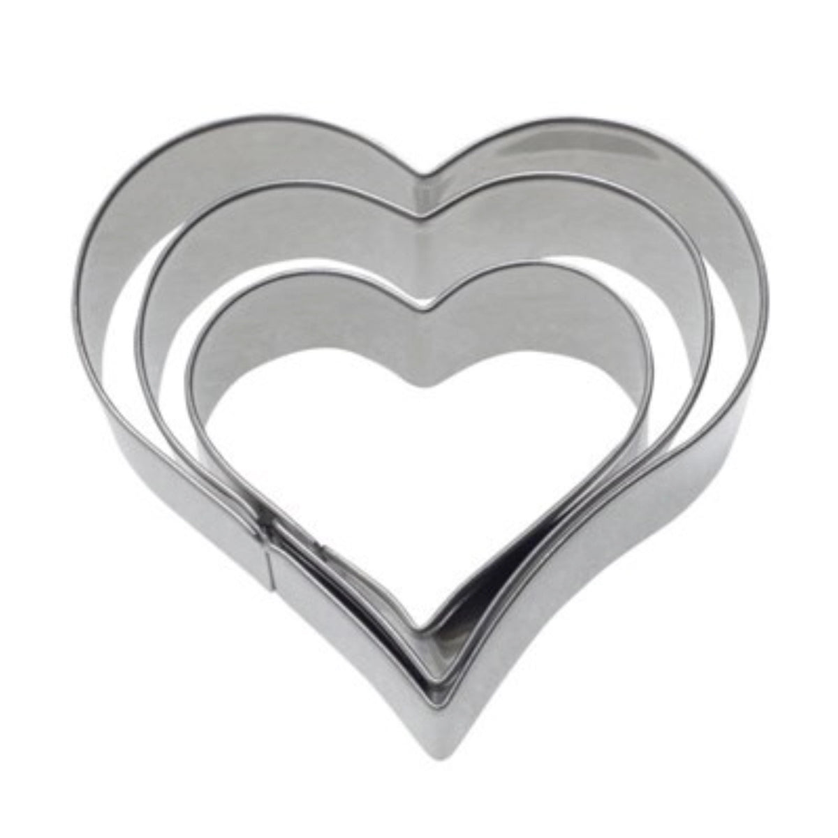 3 Stk. Terrassen-Ausstechformen Herz, 4,5,6cm Edelstahl in Silber präsentiert im Onlineshop von KAQTU Design AG. Ausstecher ist von Westmark