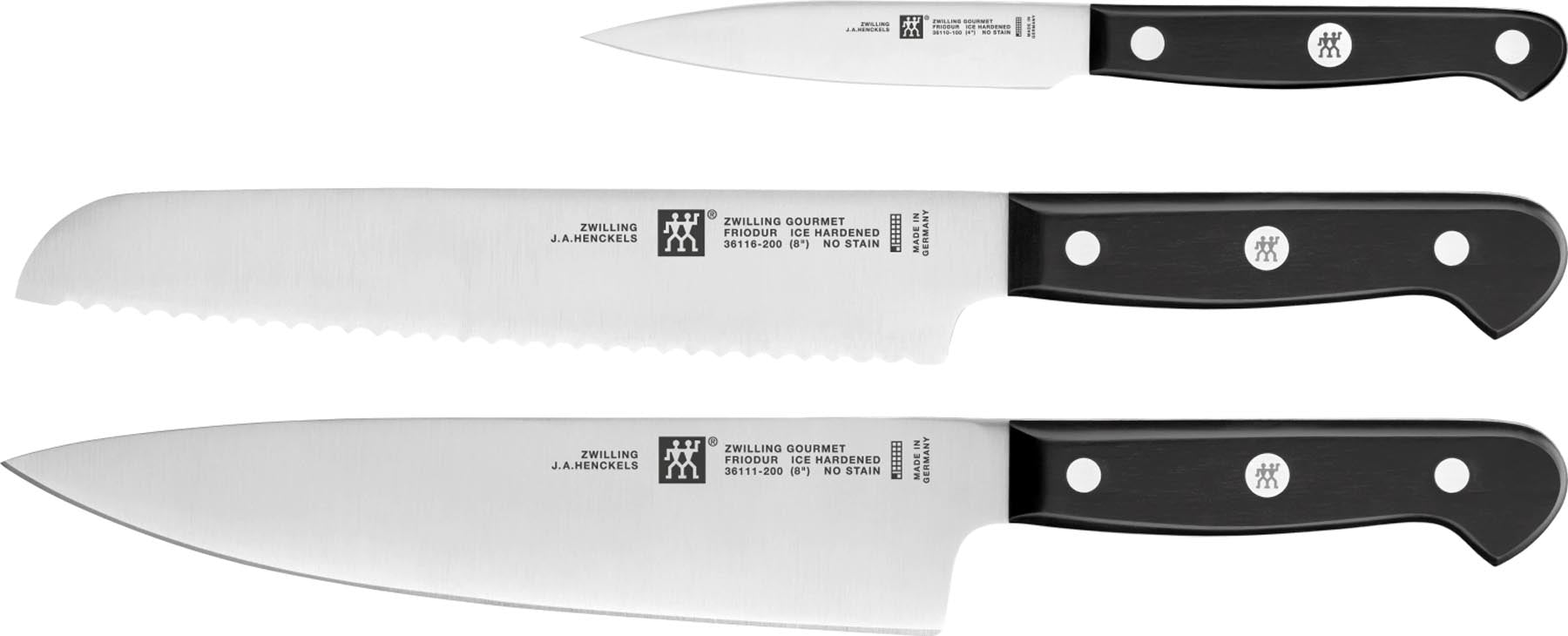 3tlg. Gourmet Messerset in präsentiert im Onlineshop von KAQTU Design AG. Küchenmesser ist von Zwilling