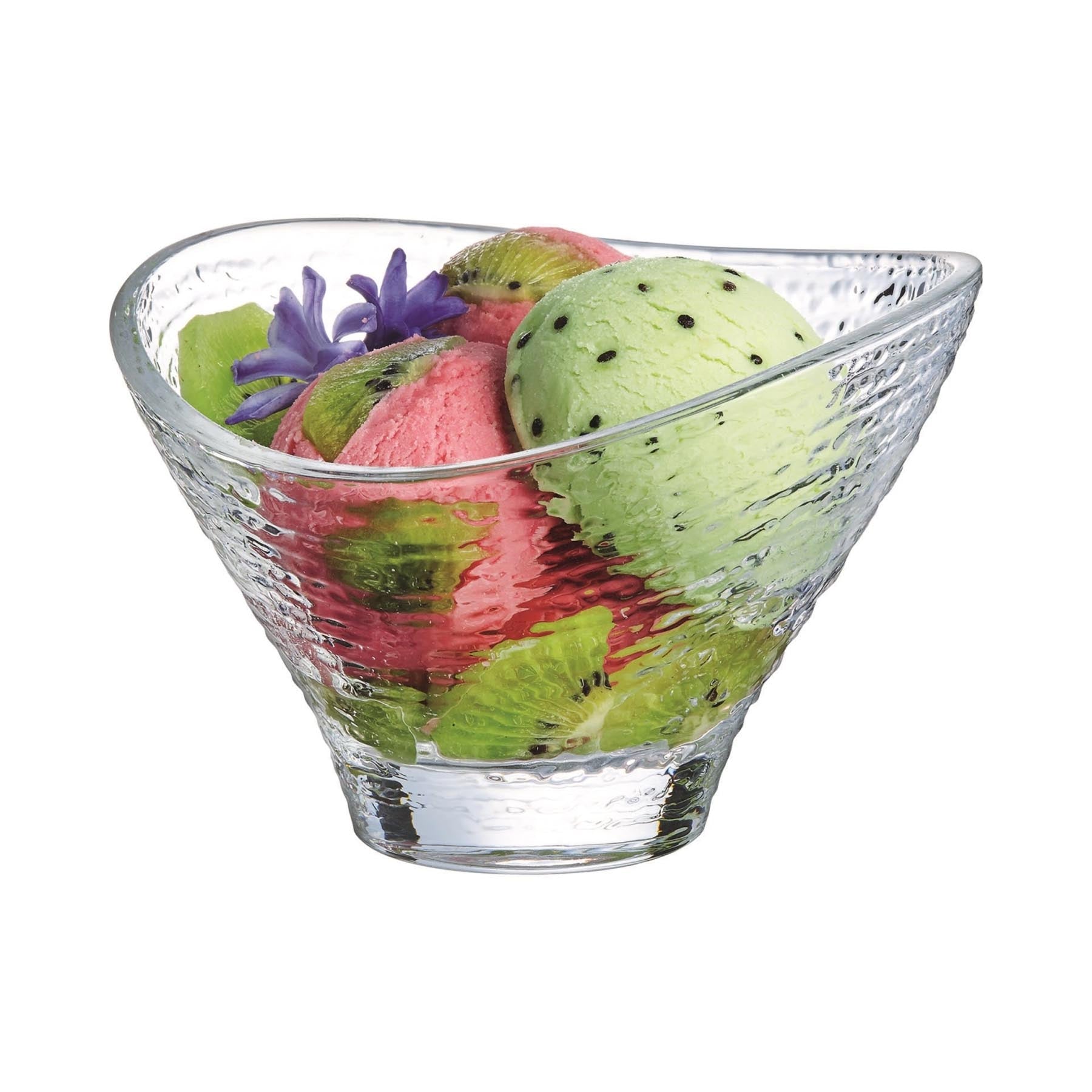 Stilvolle Jazzed Frozen Dessert Schale aus klarem Material, perfekt für die Präsentation von Eis und Desserts. Volumen: 0.25lt, Durchmesser: 12.5cm, Höhe: 9.2cm.