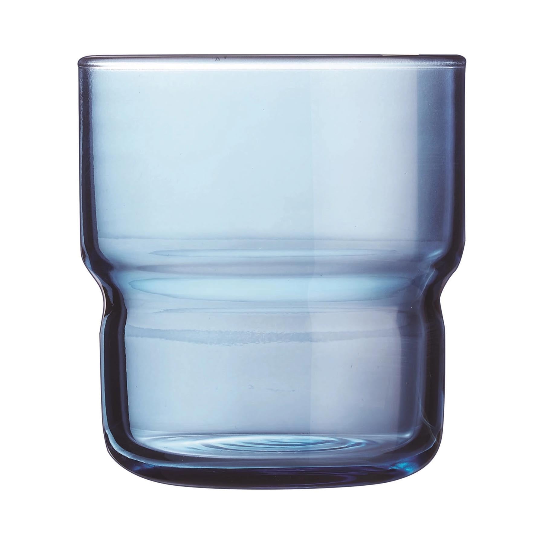 Stilvoller Trinkbecher in Jeansblau von Arc, 0.22l, mit einzigartiger Textur, ideal für festliche Anlässe. Durchmesser: 7.3cm, Höhe: 7.9cm.