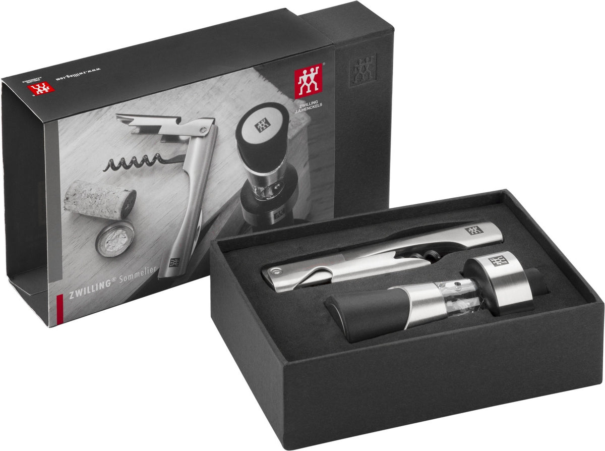 Sommelier-Set, 2-teilig in Schwarz präsentiert im Onlineshop von KAQTU Design AG. Barzubehör ist von Zwilling Kitchen