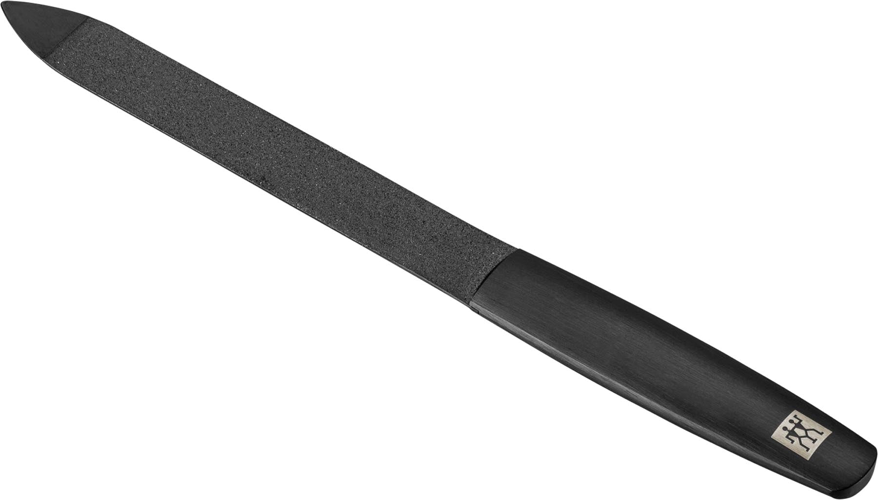 Schwarze TWINOX M Saphir-Nagelfeile, 130mm, für präzise Nagelpflege, stilvoll inszeniert und perfekt für die Körperpflege.