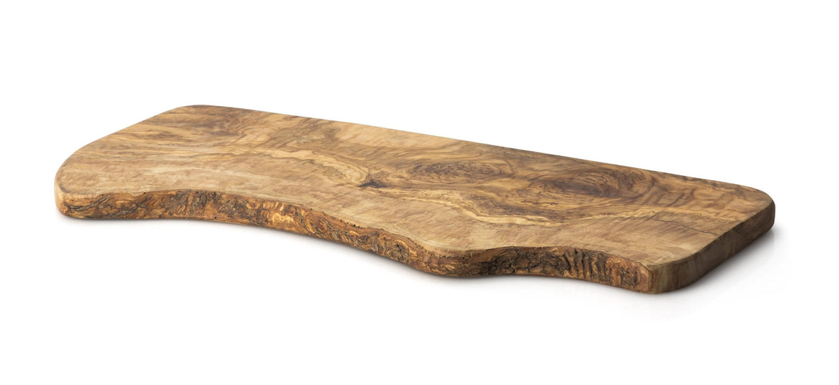 Olivenholz Schneidebrett Naturform mit Borke, 50 cm in Braun präsentiert im Onlineshop von KAQTU Design AG. Schneidbrett ist von Continenta
