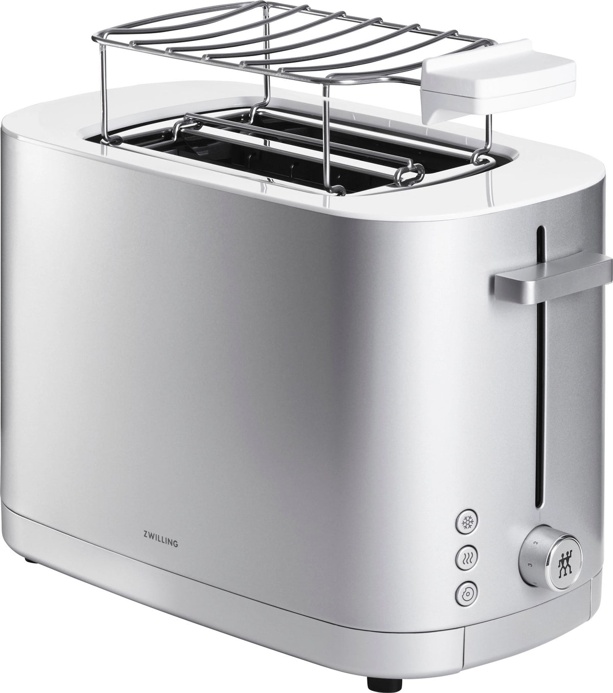 Enfinigy Toaster 2 mit Brötchenaufsatz silber in Silber präsentiert im Onlineshop von KAQTU Design AG. Küchengerät ist von Zwilling Kitchen