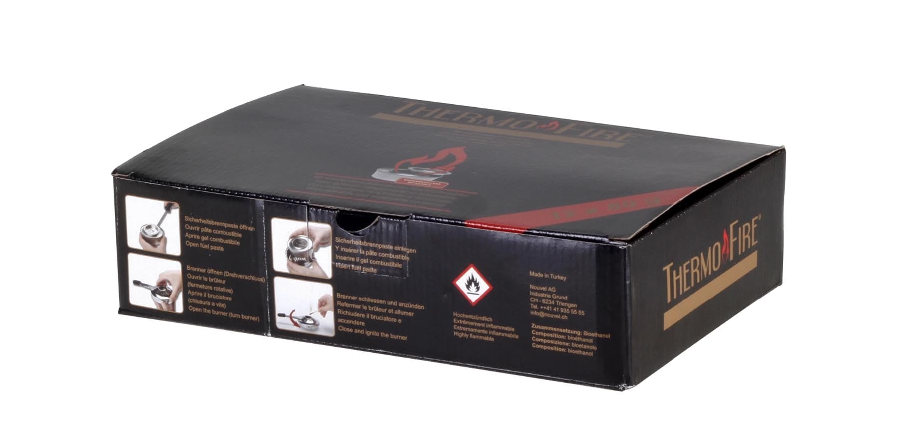 Sicherheits - Brennpaste Thermo Fire, 12 x 80 g in präsentiert im Onlineshop von KAQTU Design AG. Teelichthalter ist von Nouvel