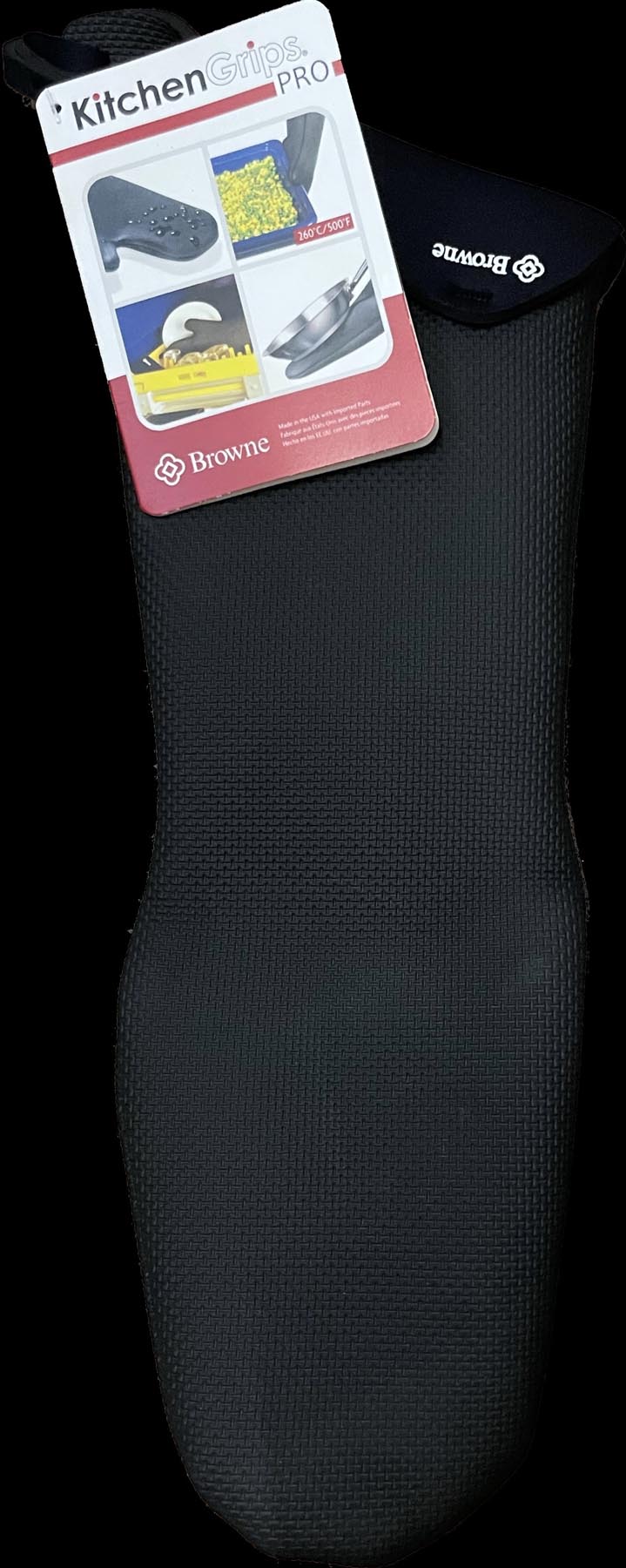 Eleganter schwarzer Topfhandschuh von Cuisipro, 44 cm lang, ideal zum Schutz vor Hitze beim Kochen und Backen. Perfekt für jede Küche.