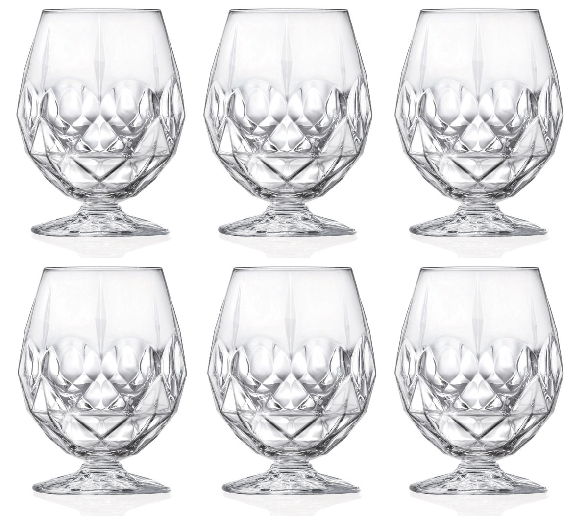 6er Set Alkemist Stemless Kelch von RCR aus transparentem Glas, fusslose Kelchform, Durchmesser 10cm, Höhe 12.8cm, 53cl Volumen