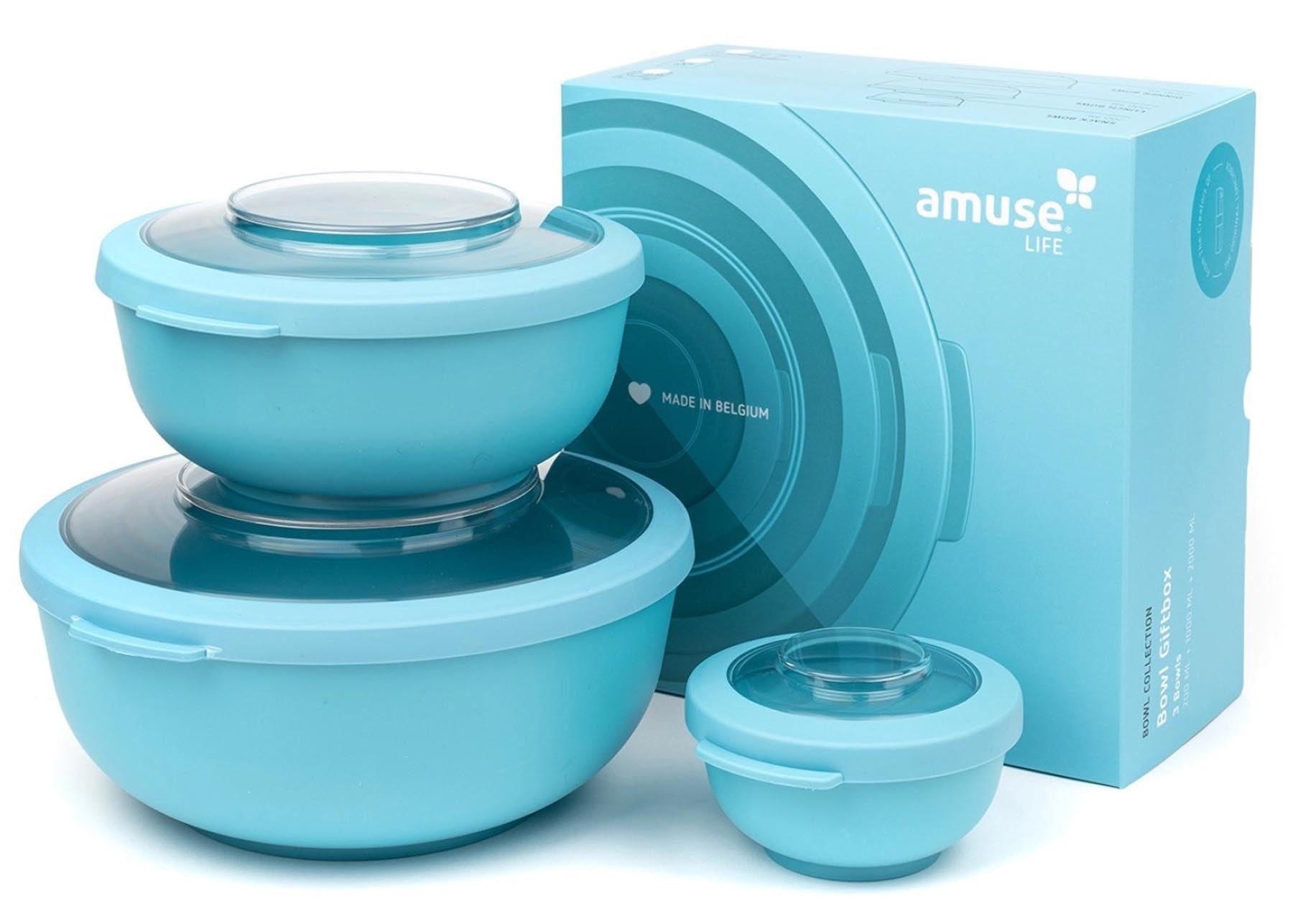 Amuse Life Schüsselset 220X215X110mm Blau in Blau präsentiert im Onlineshop von KAQTU Design AG. Snackbox ist von Amuse