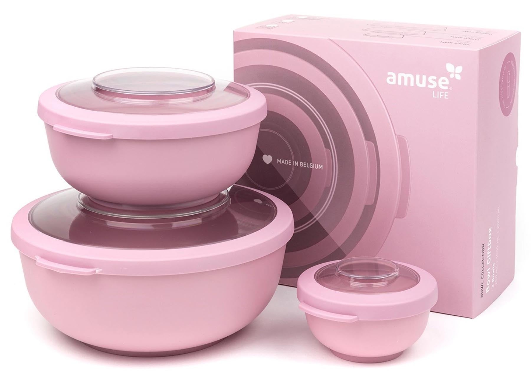 Amuse Life Schüsselset 220X215X110mm Pink in Pink präsentiert im Onlineshop von KAQTU Design AG. Snackbox ist von Amuse