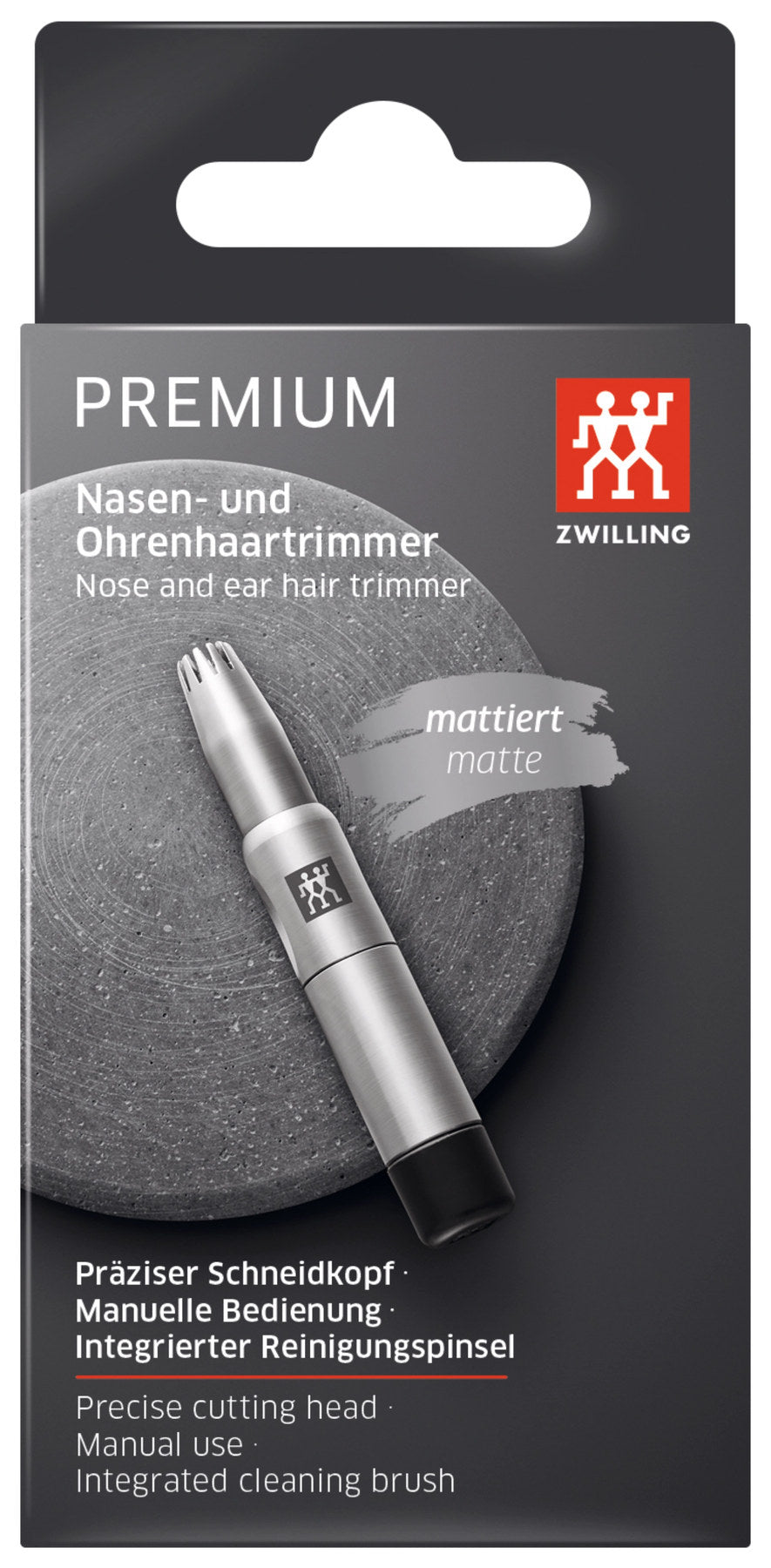 Nasen- und Ohrenhaarschneider, rostfrei 60mm in Silber präsentiert im Onlineshop von KAQTU Design AG. Pflege ist von Zwilling Beauty