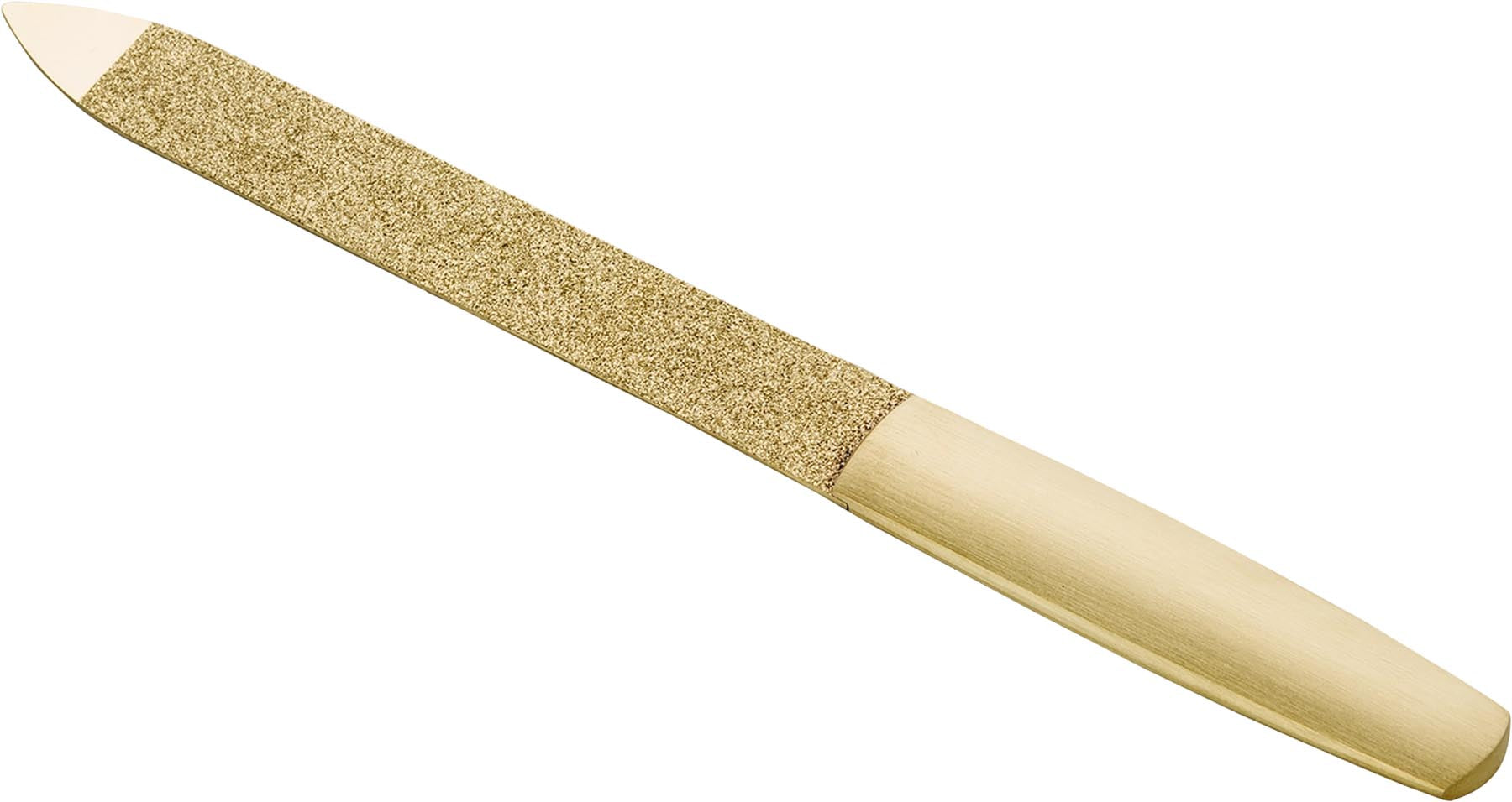 Elegante Saphir-Nagelfeile der TWINOX Gold Edition, 130mm, ideal für eine sanfte und effektive Nagelpflege, hochwertiges Design von Zwilling Beauty.