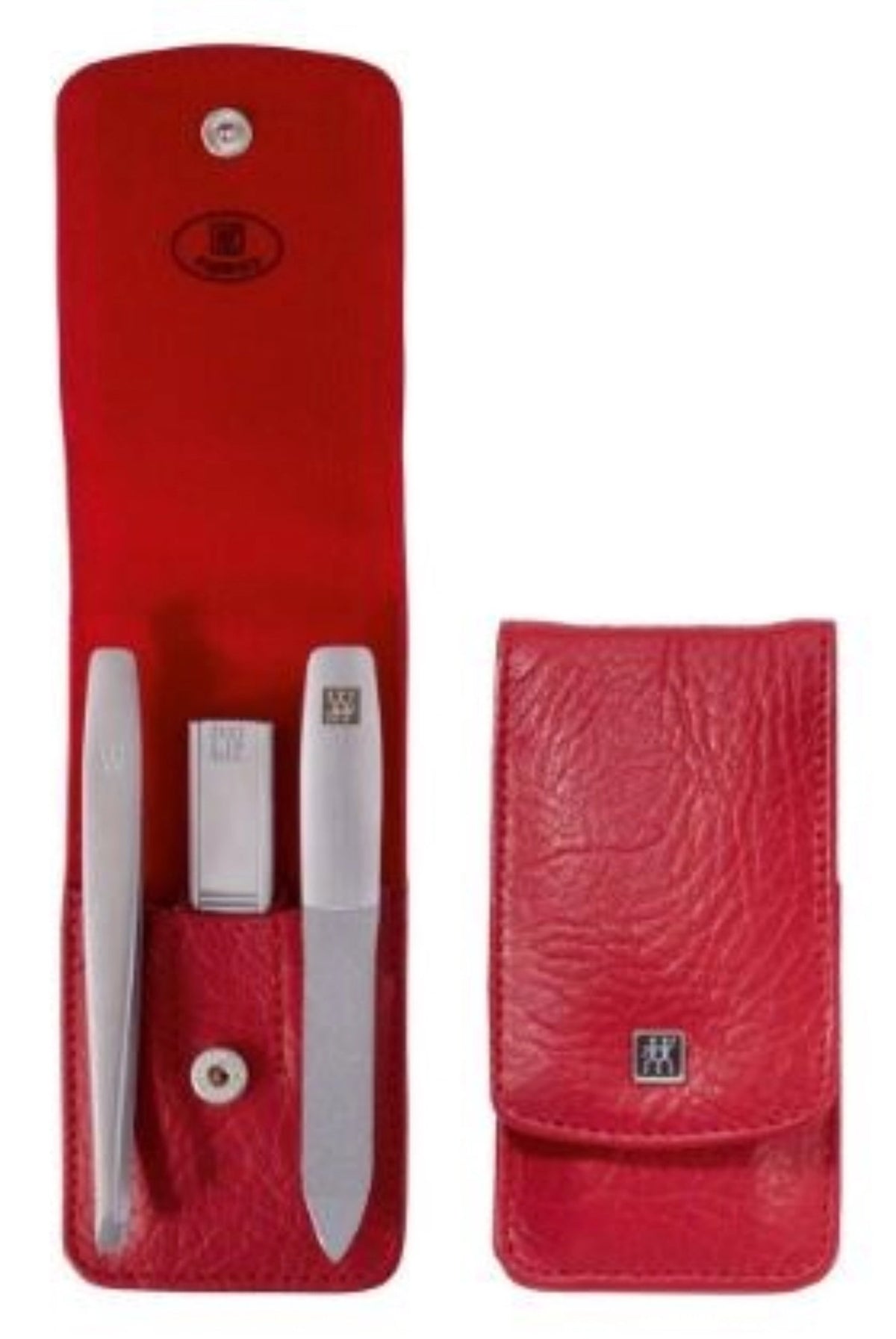 3tlg. Taschen-Etui, rot in Rot präsentiert im Onlineshop von KAQTU Design AG. Körperpflege ist von Zwilling Beauty