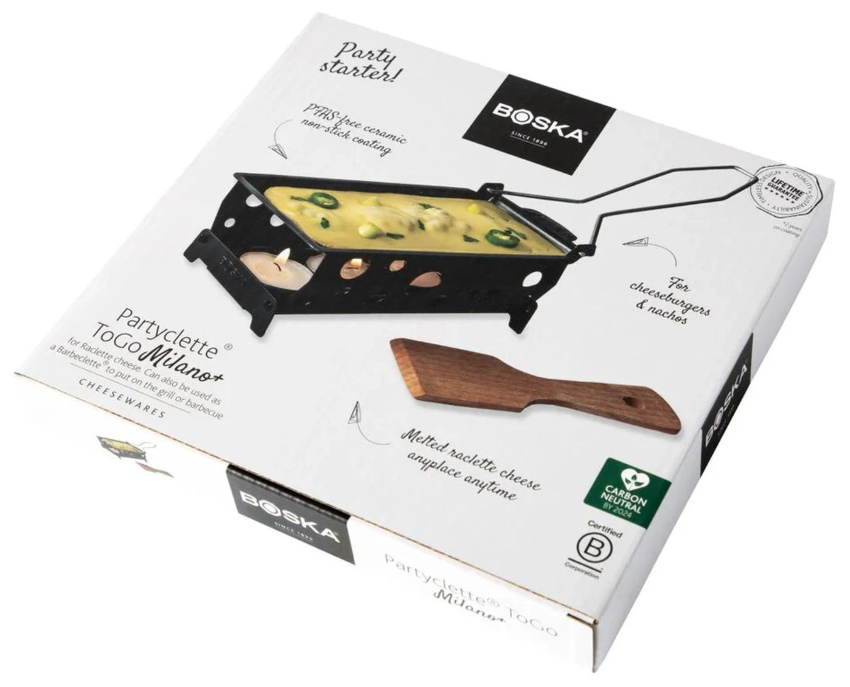 Partycl.® ToGo Milano schwarz Edelst. Pla. Stahl 185x95x45 in Schwarz präsentiert im Onlineshop von KAQTU Design AG. Fondue/Raclette ist von Boska