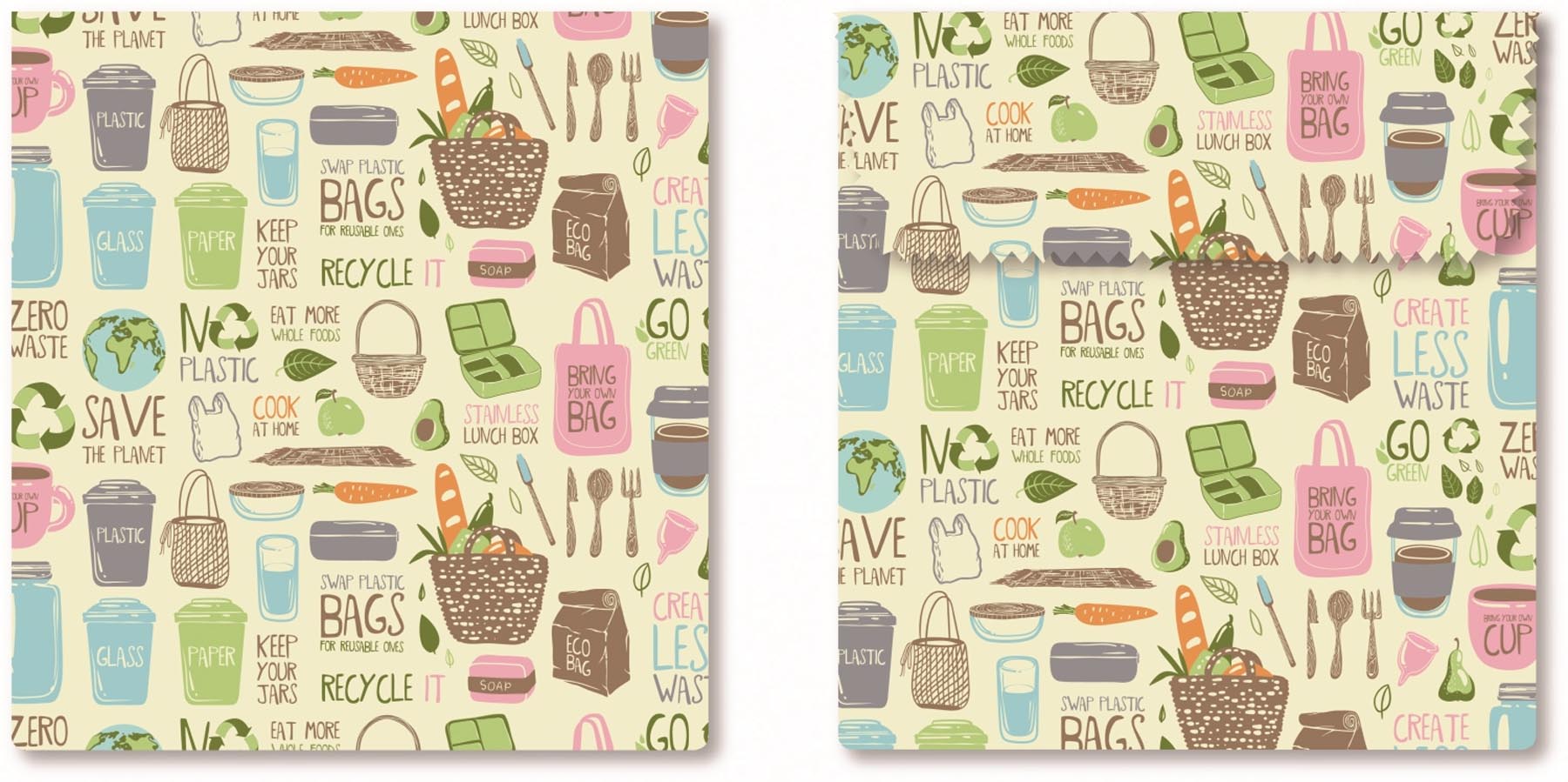 2er Set Bienenwachs Sandwich&Snackbeutel w. 17x17/17x21cm in Mehrfarbig präsentiert im Onlineshop von KAQTU Design AG. Küchenhelfer ist von Nuts Innovations