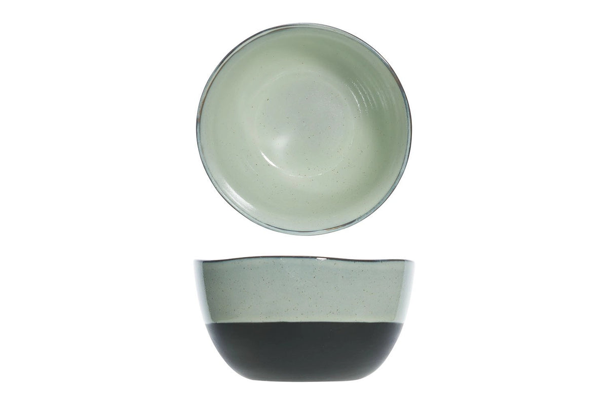 Runde grüne Schüssel Mistura von Cosy & Trendy mit einem Durchmesser von 14cm und einer Höhe von 7.5cm, glatte Oberfläche, schlichte Form.