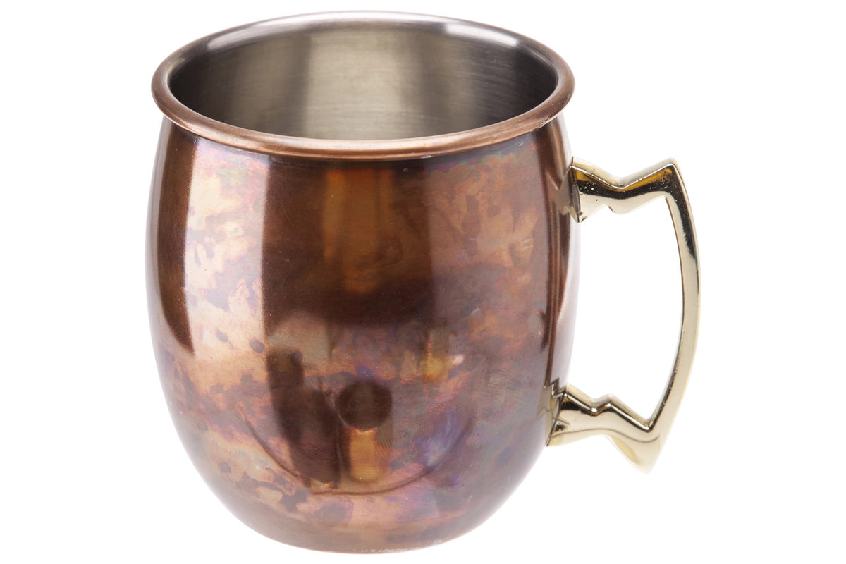 Becher Moscow Mule in Antique-Kupfer von Cosy & Trendy, Trinkglas aus Kupfer/Messing mit 45 cl Fassungsvermögen, Grösse 10 x 5 cm, Henkelform