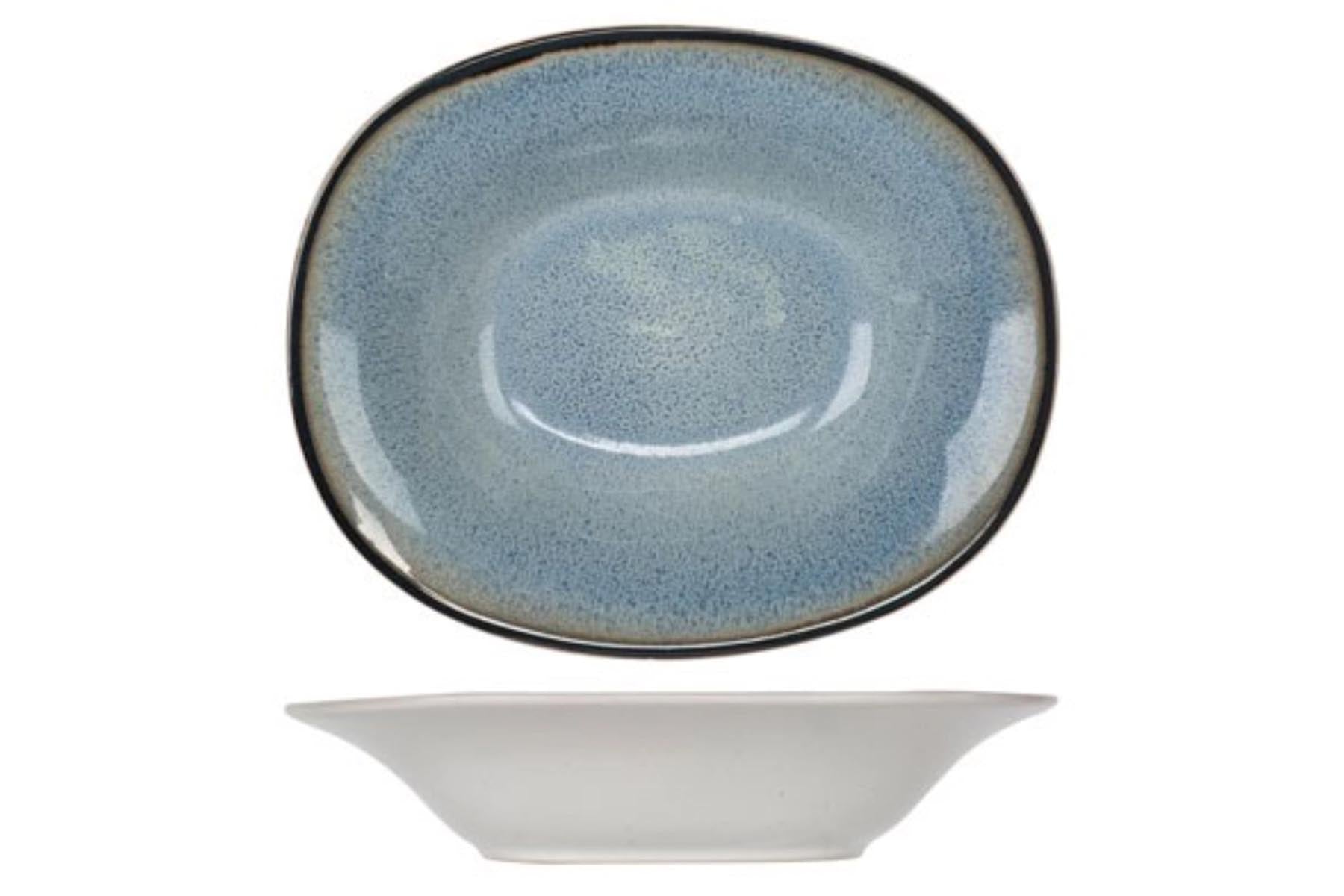 Fez Blue Suppenteller oval, 17.5 x 21.5cm in Blau präsentiert im Onlineshop von KAQTU Design AG. Teller ist von Cosy & Trendy