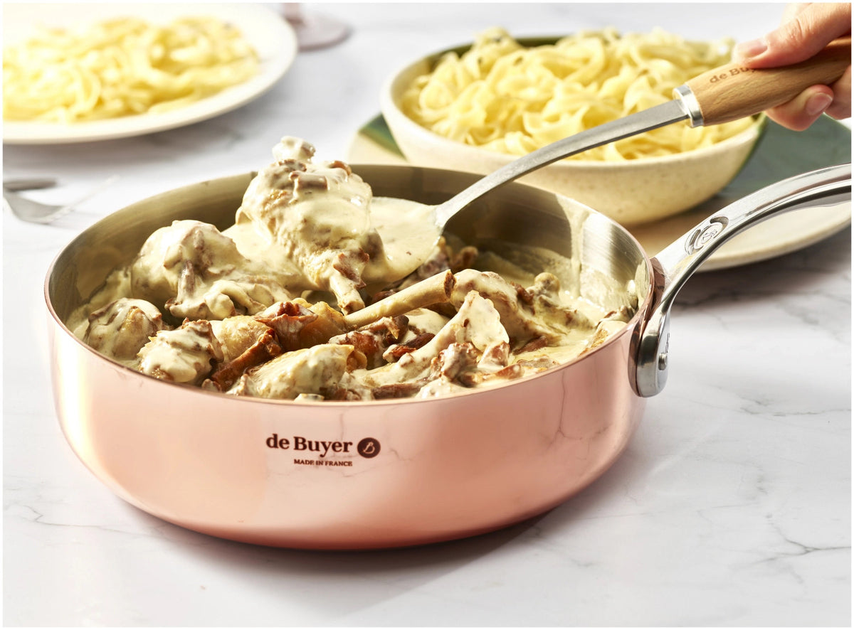 PRIMA MATERA Sauteuse gerade KupferEdelst. Ø24cm,Induktion in Kupfer präsentiert im Onlineshop von KAQTU Design AG. ist von de Buyer