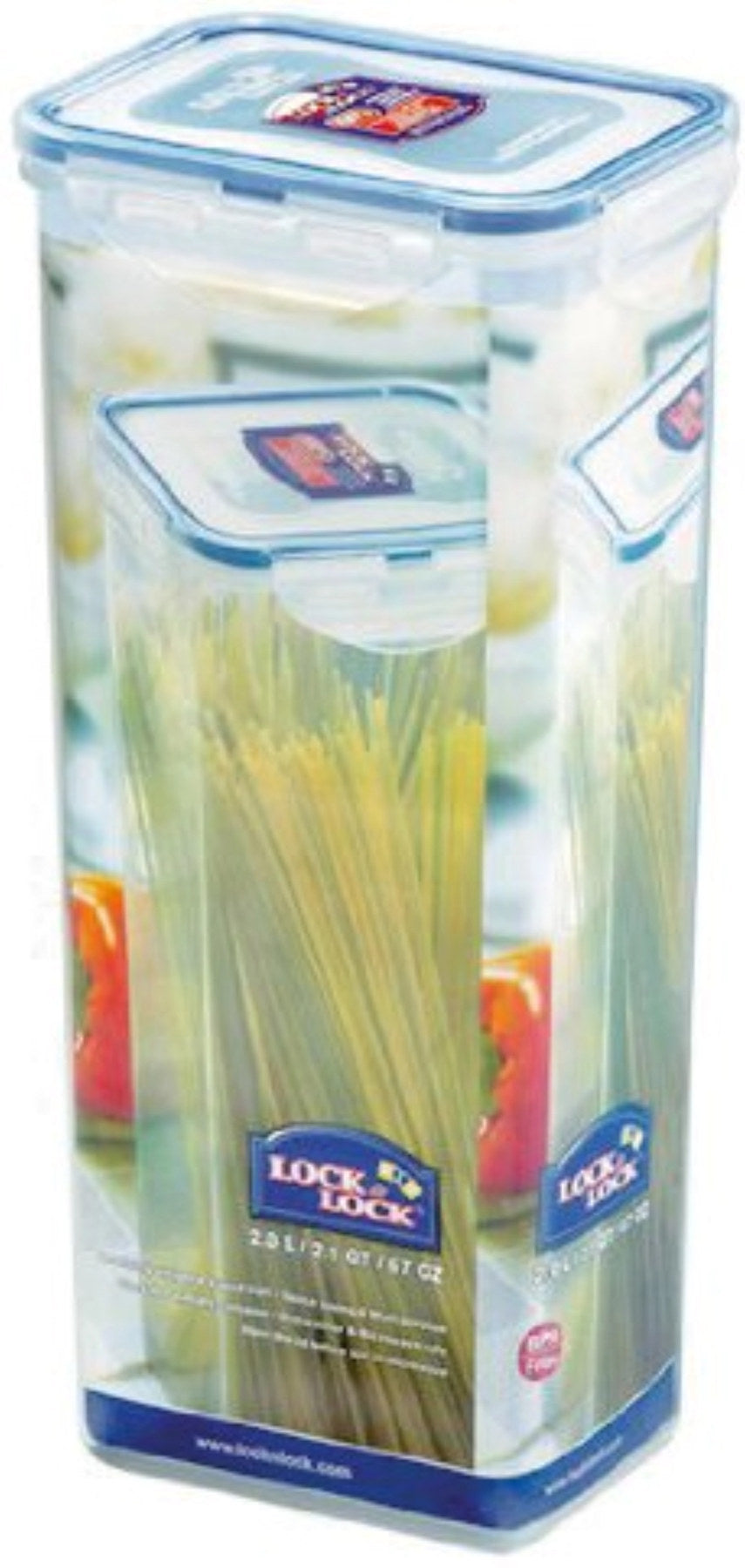 Vorratsdose rechteckig hoch 2lt 13.5x10.2x29cm in Transparent präsentiert im Onlineshop von KAQTU Design AG. Aufbewahrungsbehälter ist von Lock&Lock