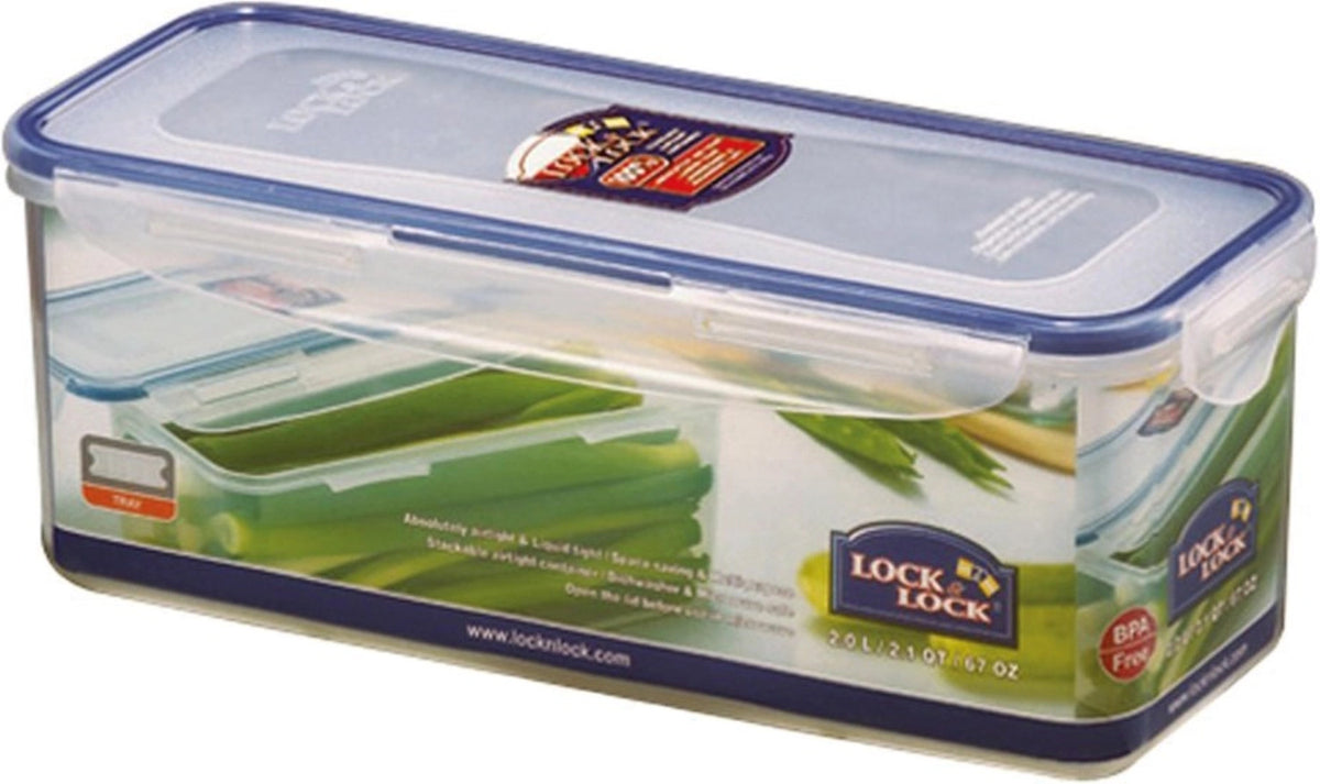 Vorratsdose rechteckig 2lt m.Abtropfeinlage 27.8x11.5x10.3cm in Transparent präsentiert im Onlineshop von KAQTU Design AG. Aufbewahrungsdose ist von Lock&Lock