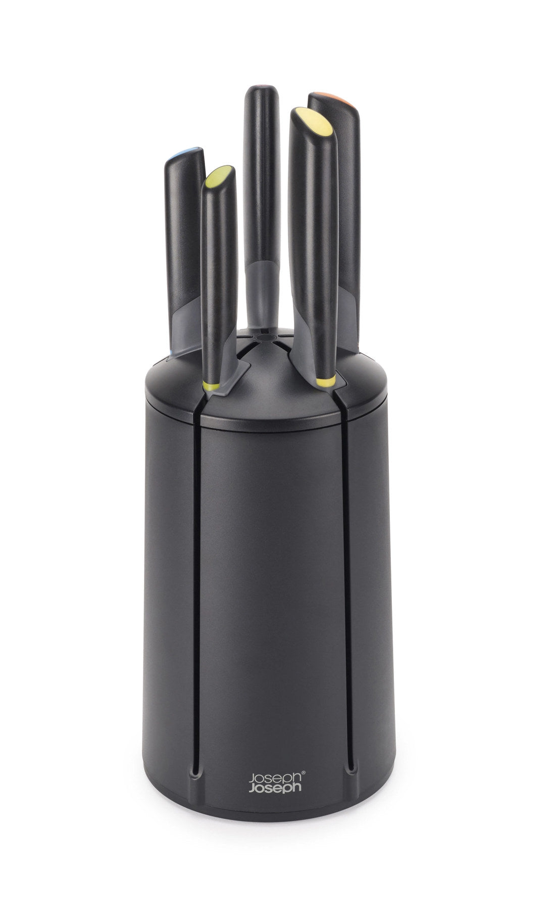 5-tlg. Elevate Messer Karussell in Schwarz präsentiert im Onlineshop von KAQTU Design AG. Küchenmesser ist von Joseph Joseph