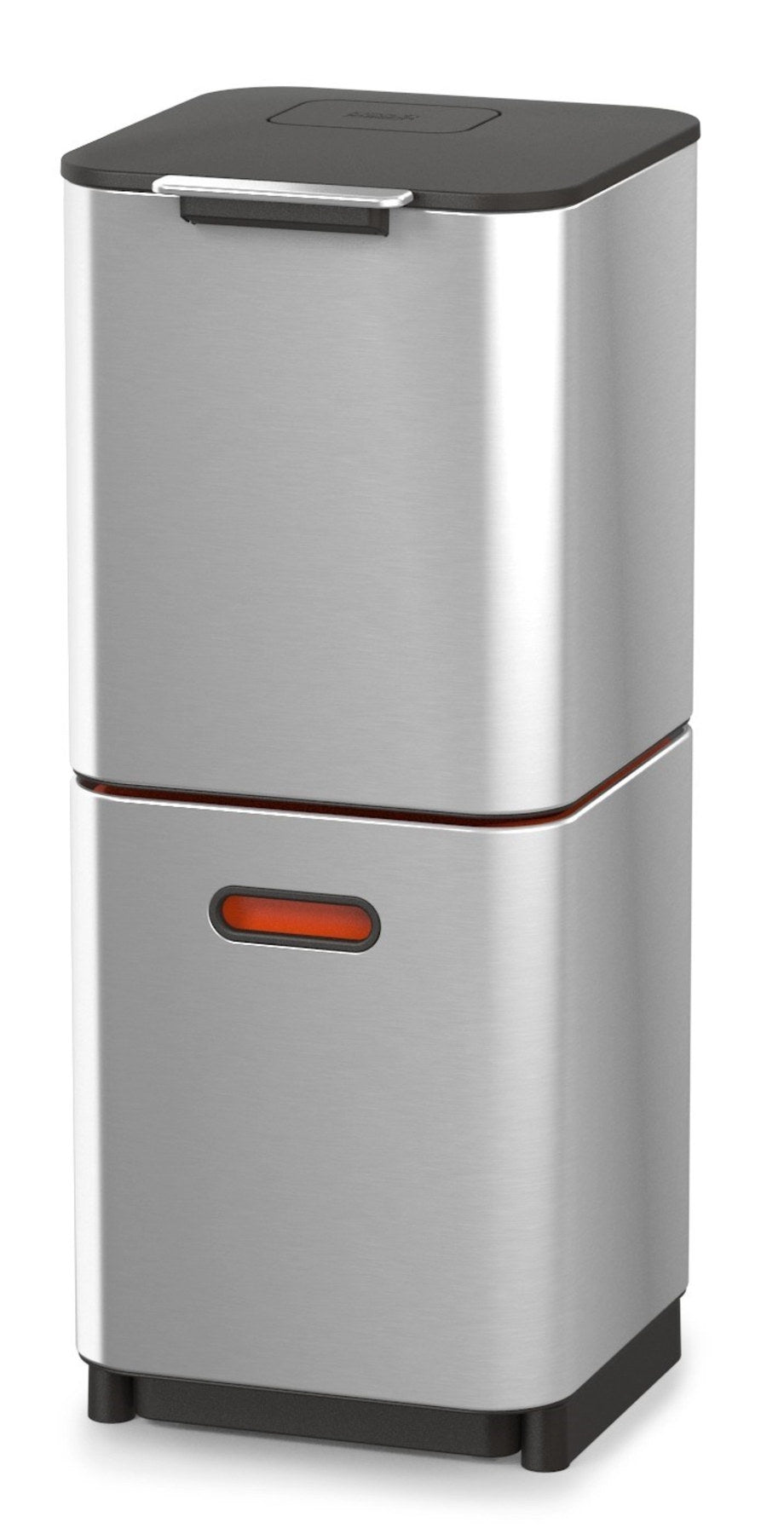 Totem Compact 40L, edelstahl in Silber präsentiert im Onlineshop von KAQTU Design AG. Mülleimer ist von Joseph Joseph