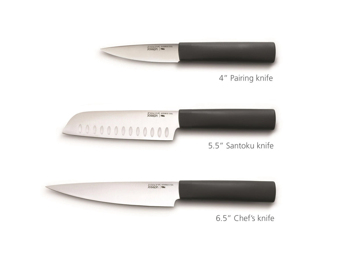 Nest Boards Plus 6-teiliges Messer- und Schneidbrett-Set in Silber präsentiert im Onlineshop von KAQTU Design AG. Schneidbrett ist von Joseph Joseph