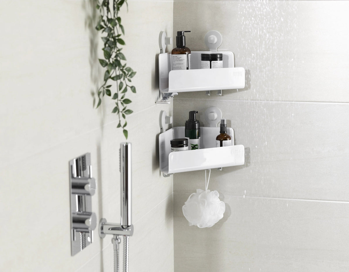EasyStore Eck-Duschablage 2er-Pack – Weiß in Weiss präsentiert im Onlineshop von KAQTU Design AG. ist von Joseph Joseph