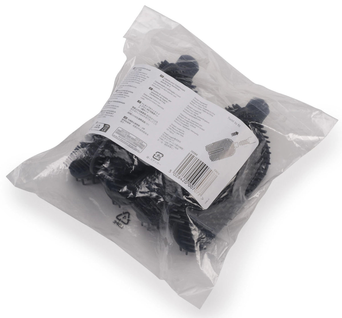 2er Set Flex 360 Ersatzkopf grau in Schwarz präsentiert im Onlineshop von KAQTU Design AG. Badzubehör ist von Joseph Joseph