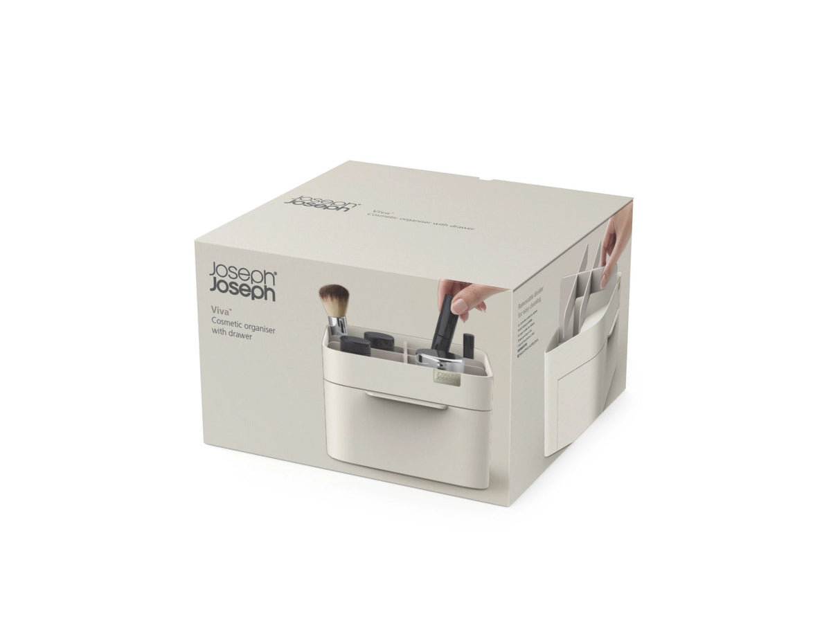 Viva Kosmetischer Organizer mit Schublade, 18.5x19.5x12cm in Beige präsentiert im Onlineshop von KAQTU Design AG. Pflege ist von Joseph Joseph